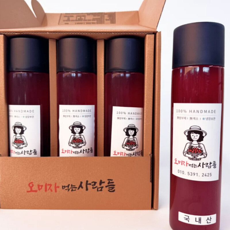 오미자 먹는 사람들,오미자 먹는 사람들 - 양구 오미자청 선물세트 500ml x 3병