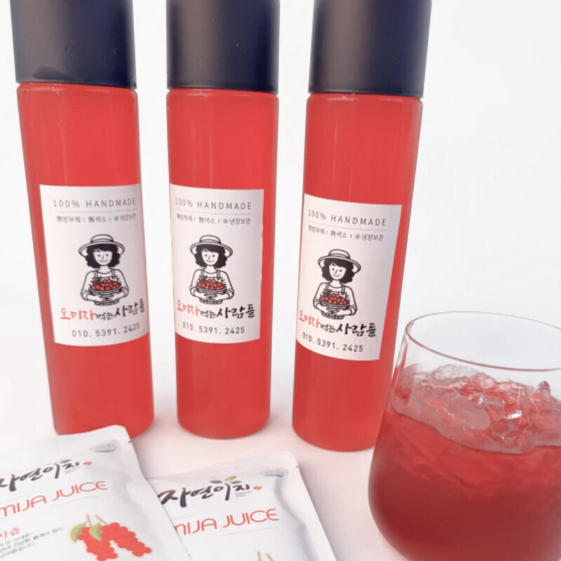 오미자 먹는 사람들,오미자 먹는 사람들 - 양구 오미자청 선물세트 500ml x 3병