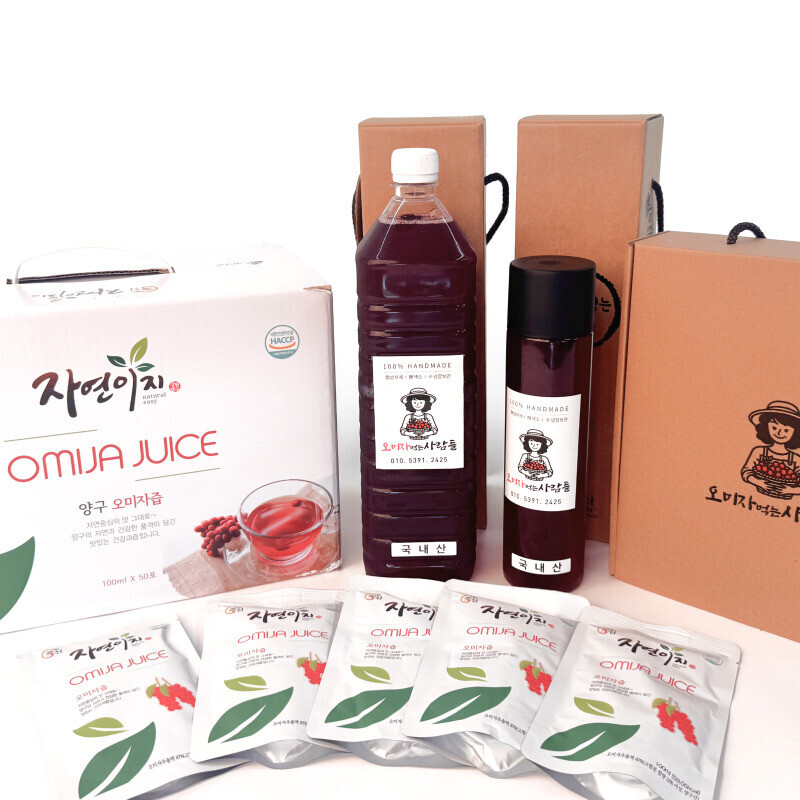 오미자 먹는 사람들,오미자 먹는 사람들 - 양구 오미자청 선물세트 500ml x 3병